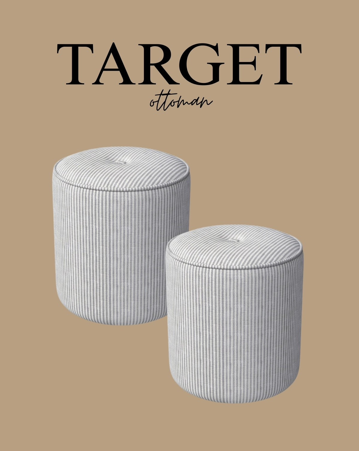 Loving this striped ottoman from Target! Definitely a designer look for less - the price is amazing!

#LTKSaleAlert #LTKU #LTKHome