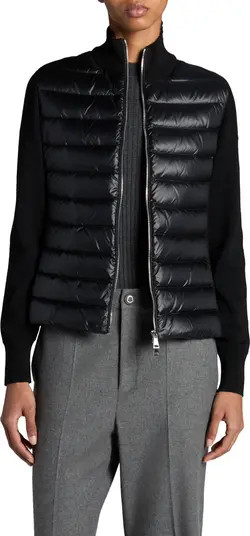 Quilted Down & Wool Knit Cardigan | Nordstrom