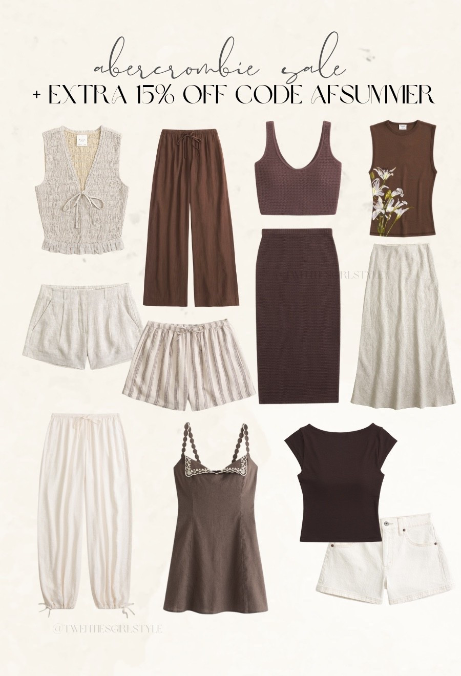 Abercrombie sale + extra 15% off code AFSUMMER 🙌🏻🙌🏻

Modern summer style from Abercrombie 🤍 Effortless linen sets, chic denim, and timeless neutral pieces perfect for everyday wear, vacations, and elevated casual outfits. Saving all the Memorial Day sale finds for a clean girl summer aesthetic.
#AbercrombieStyle #SummerFashion #NeutralStyle #MemorialDaySale #EffortlessChic

#LTKdayinmylife #LTKootd #LTKSeasonal