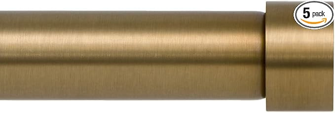 Ivilon Window Curtain Rod End Cap - 1 inch Pole. 120 to 240 Inch. Warm Gold | Amazon (US)