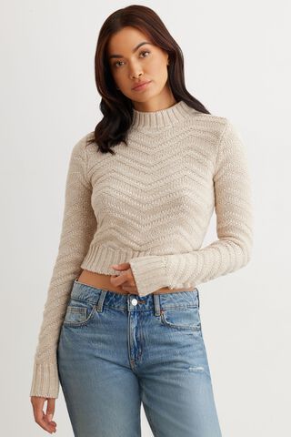 Textured Mockneck Sweater | Dynamite Clothing