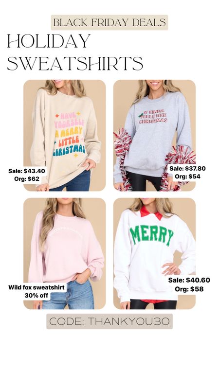 30% off these cute holiday sweatshirts code: HOLIDAY30

Dressupbuttercup.com 

#dressupbuttercup 

#LTKsalealert #LTKGiftGuide #LTKstyletip
