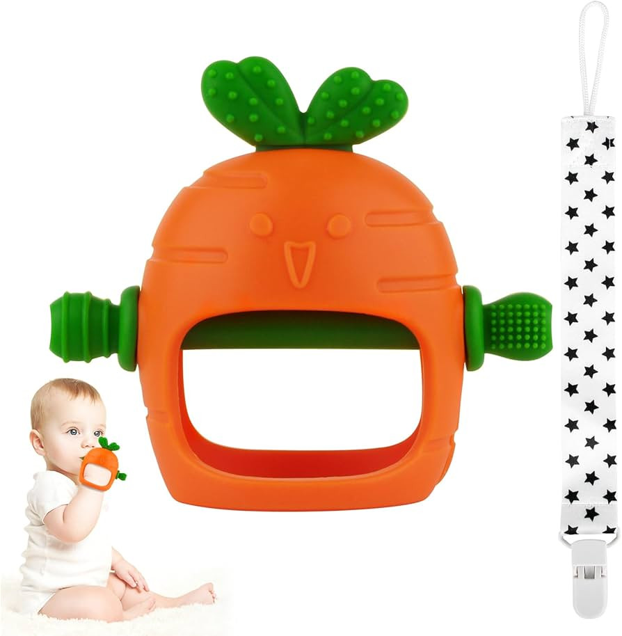 Chuya Easter Baby Teething Toys Teether for Babies 0-24 Months Carrot Hand Teethers Teething Reli... | Amazon (US)