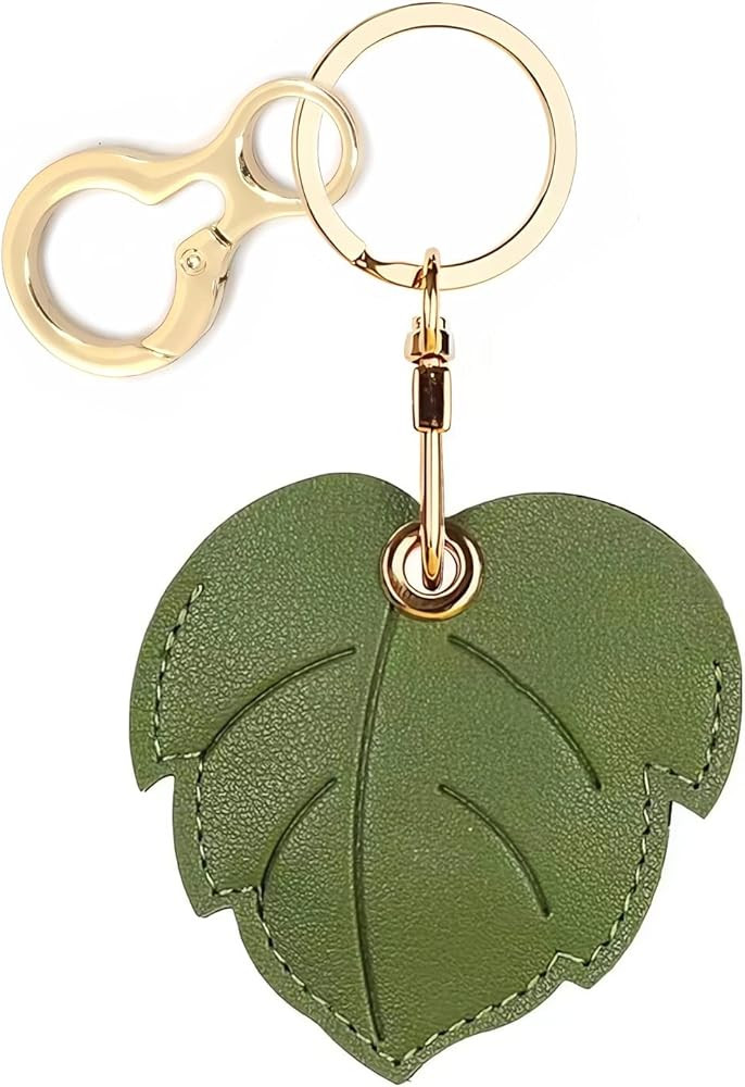 Leather Keychain Holder Case Compatible with AirTag,Cute air tag Cover with Keychain Ring,GPS Tra... | Amazon (US)