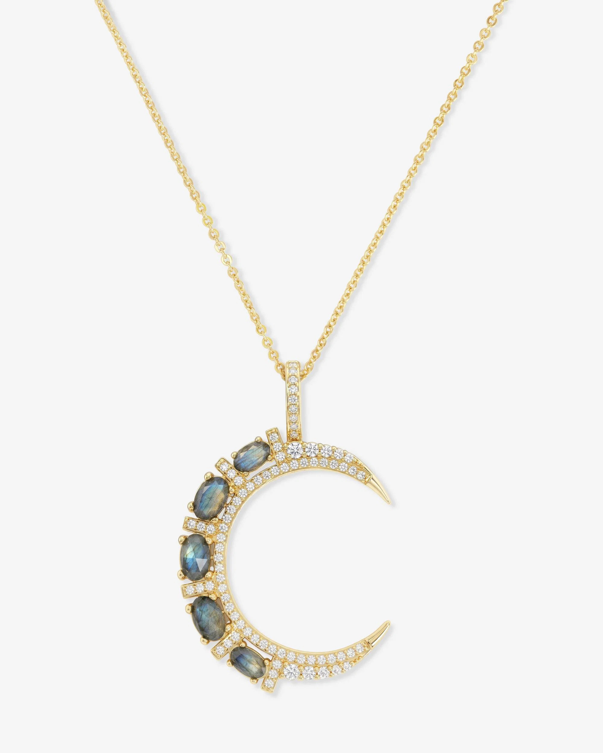 She's an Icon Moon Necklace - Gold|Labradorite | Melinda Maria Jewelry