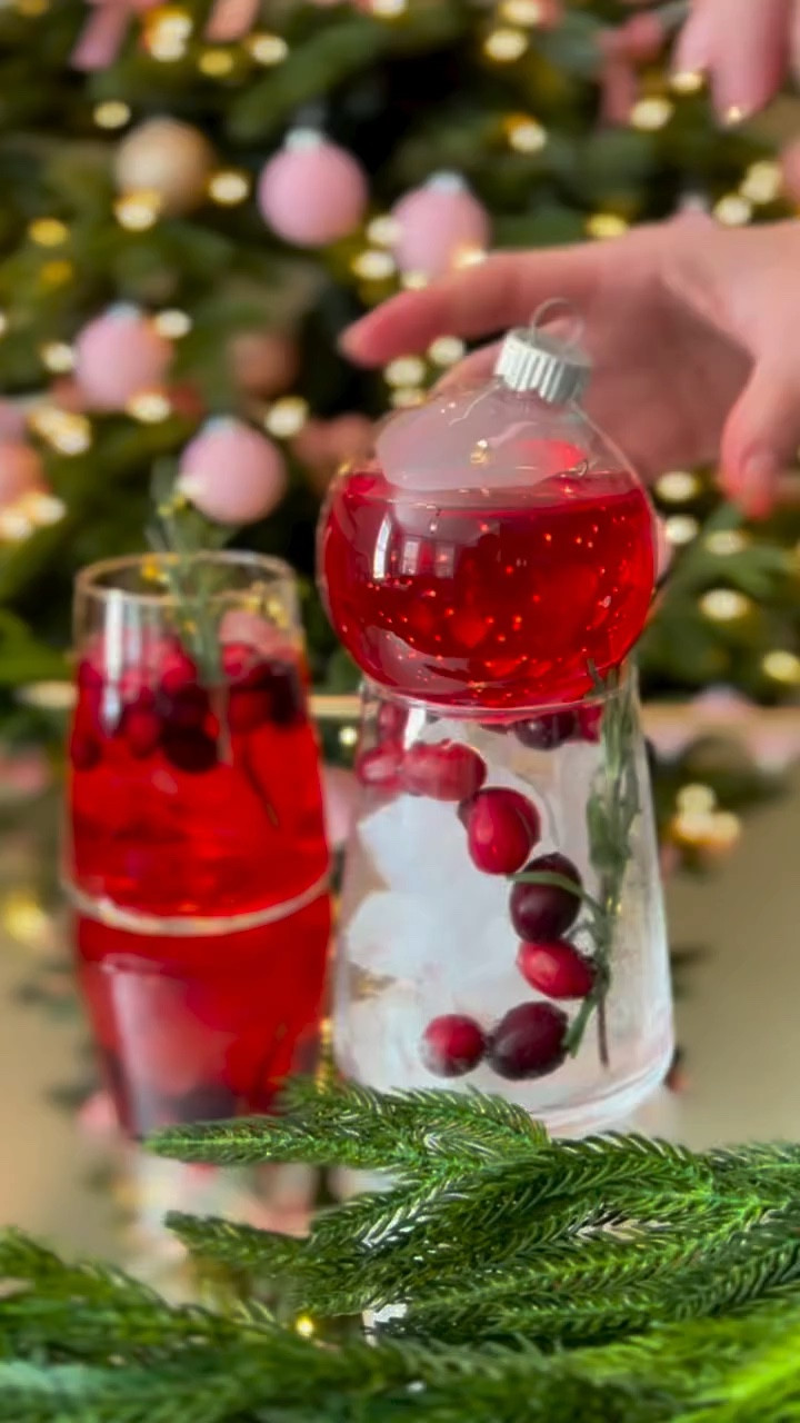 I used 3 inch ornaments I washed with hot soapy water first. 


You can premake make any cocktail you would like in here and serve over ice. Garnish with cranberries and a rosemary sprig. 

Cocktail idea:
1 ounce vodka
3 ounce cranberry juice cocktail
½ ounce Cointreu 
½ ounce lemon juice
Optional simple syrup

#LTKSeasonal #LTKHoliday #LTKVideo