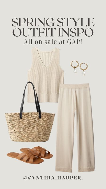 Spring Style Inspo from GAP on sale! 

Matching set, matching knit set, knit pants, pearl earrings, sandals, straw tote

#LTKsalealert #LTKstyletip