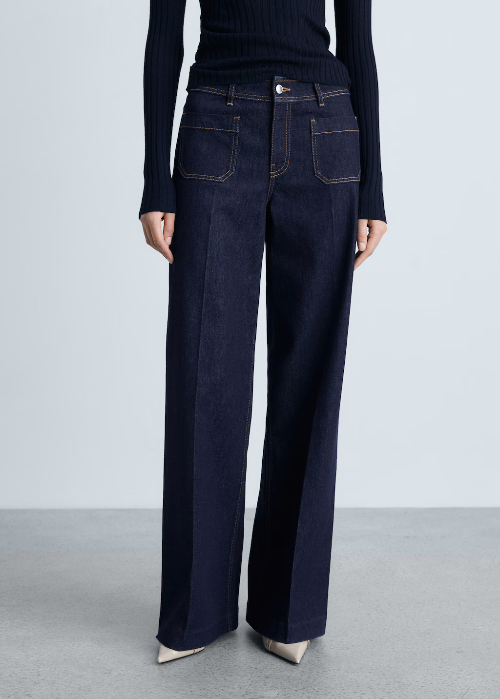 Wide-leg jeans with pockets rinse wash - Women | MANGO USA | Mango (US/MX/AU)