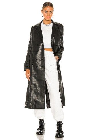 Bardot Vegan Leather Trench Coat in Black from Revolve.com | Revolve Clothing (Global)