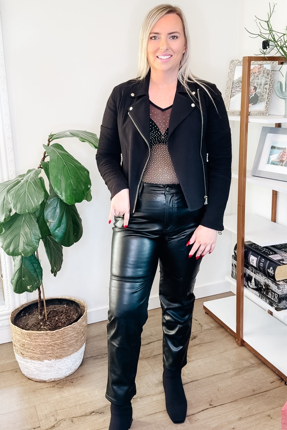 Thanksgiving outfit. 
Boots. 
All black outfit. 
Midsize outfit. 
Gap sale. 
Amazon finds. 
Amazon mesh top. 
Sparkle top. 

Top size large. 
Pants size 32  

#LTKHoliday #LTKmidsize #LTKCyberWeek