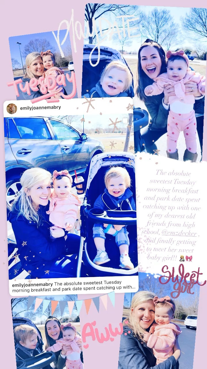 The absolute sweetest Tuesday morning breakfast and park date spent catching up with one of my dearest old friends from high school, @emzdecker , and finally getting to meet her sweet baby girl!! 🤱🏼🎀

#LTKSeasonal #LTKbaby #LTKfamily