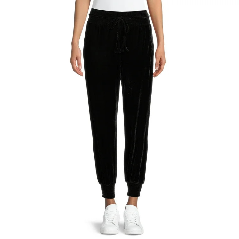Time and Tru Women's Plush Velour Joggers | Walmart (US)