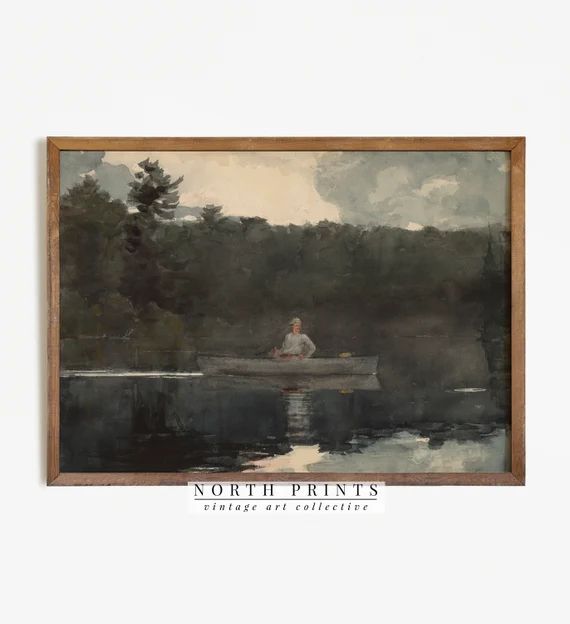 Fisherman Lake Moody Watercolor | Antique Muted Painting | Neutral PRINTABLE #637 | Etsy (US)