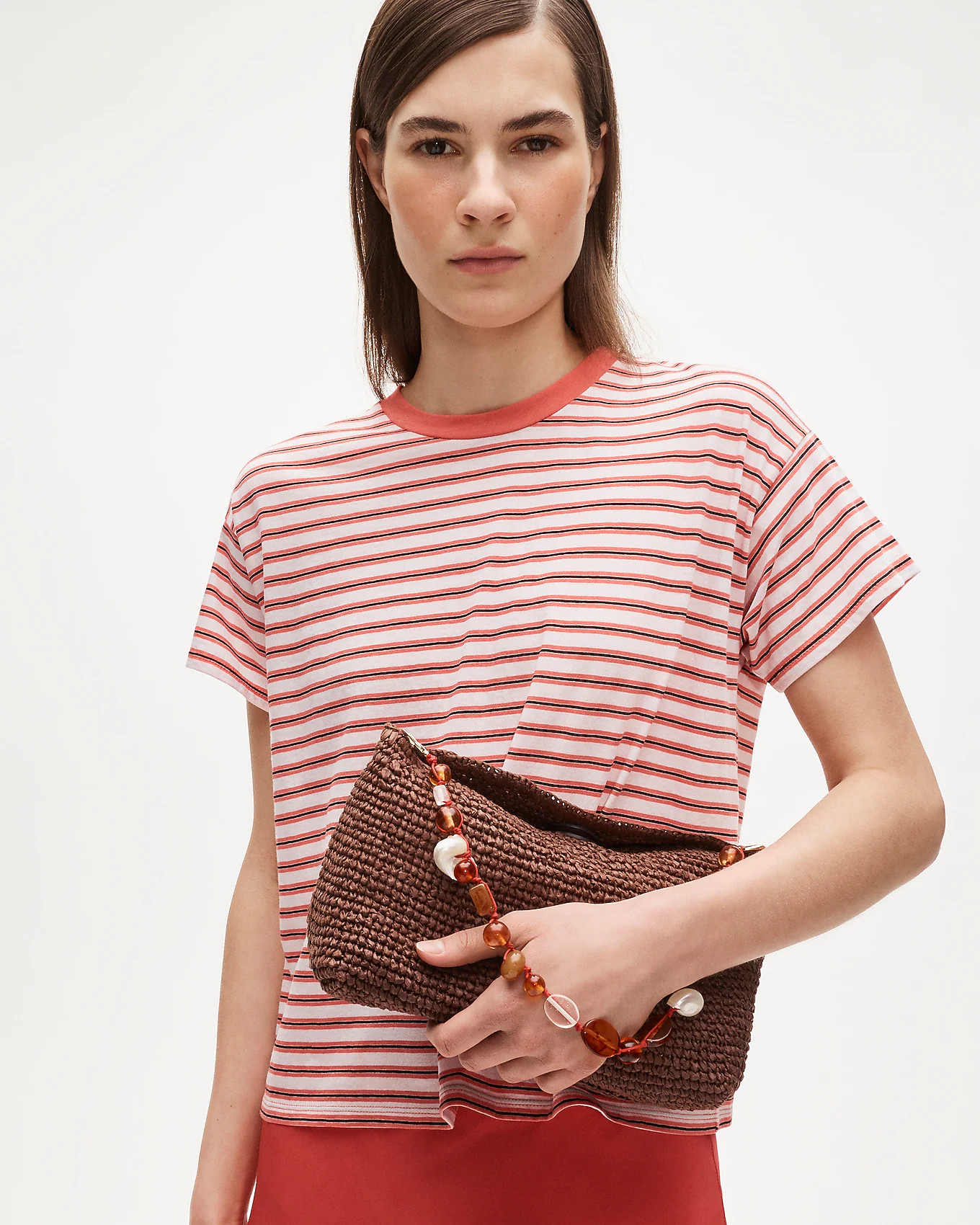 Berkeley small straw bag with beaded strap | J. Crew US
