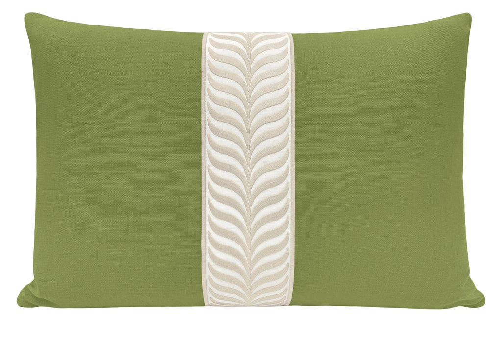 THE LITTLE LUMBAR :: CLASSIC LINEN // OLIVE + TRELLIS TRIM // NATURAL | LITTLE DESIGN COMPANY