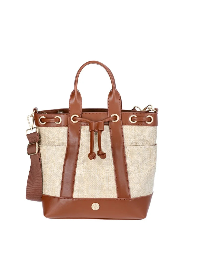 Time and Tru Women's Leighton Mini Bucket Bag, Woven | Walmart (US)