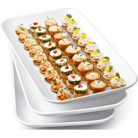 Delling Large Serving Platter, 14 Inch White Ceramic Set of 3 | Walmart (US)