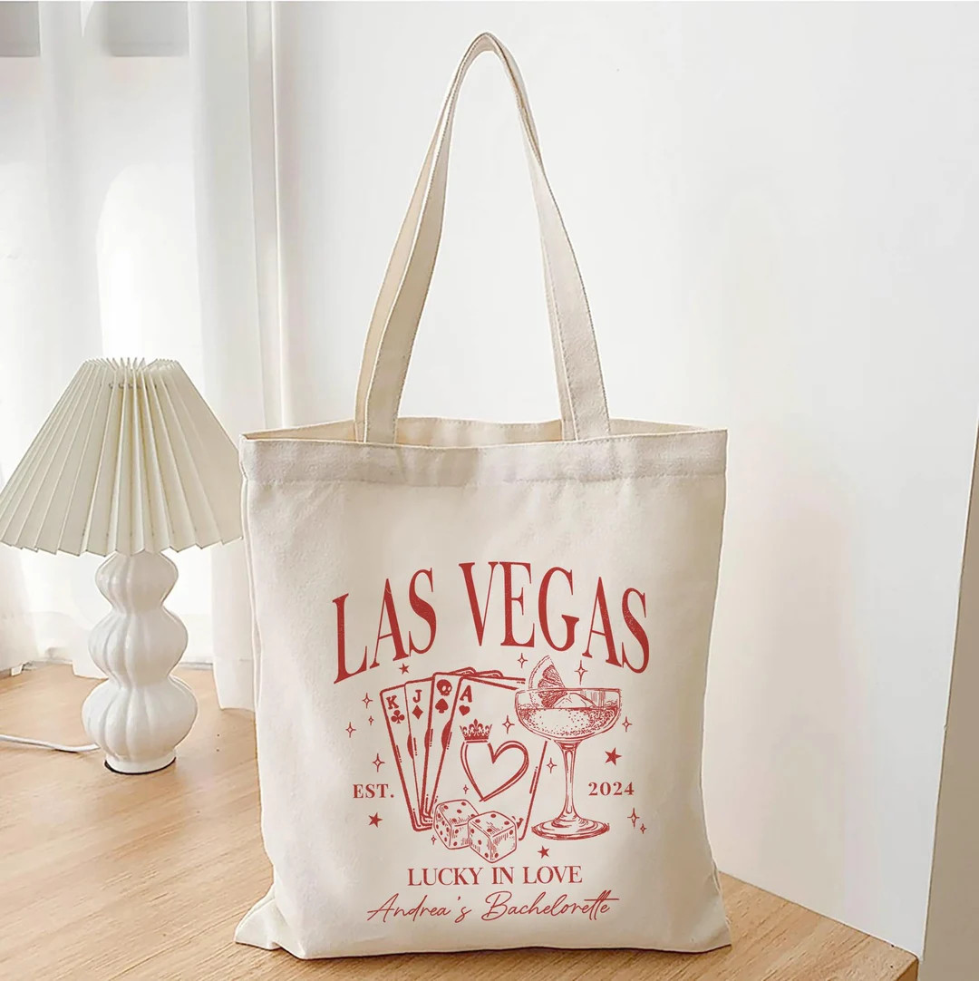Vegas Bachelorette Bag, Lucky in Love Tote, Vegas Bachelorette Favors, Bridesmaids Totes, Las Veg... | Etsy (US)