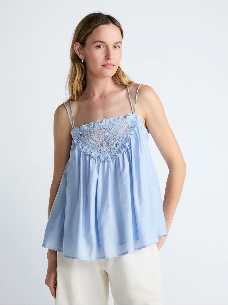 Scoop Women’s Flowy Lace Tank Top, Sizes XS-XXL | Walmart (US)