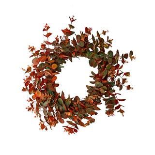 Worth Imports 22 in. Artificial Fall Eucalyptus Wreath 7927 - The Home Depot | The Home Depot