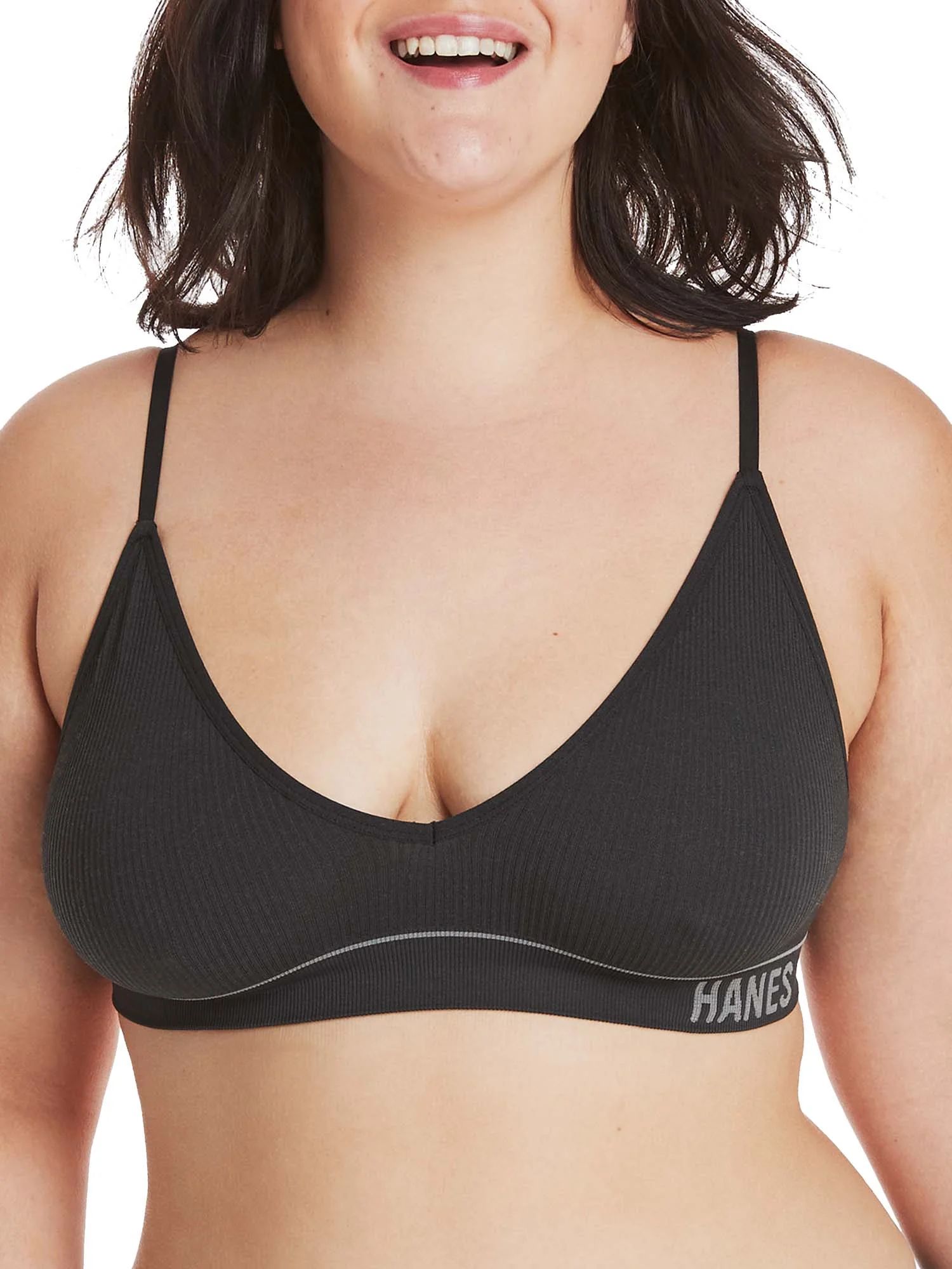 Hanes Originals Women’s Seamless Rib Triangle Bralette, ComfortFlex Fit, Style MHB005 | Walmart (US)