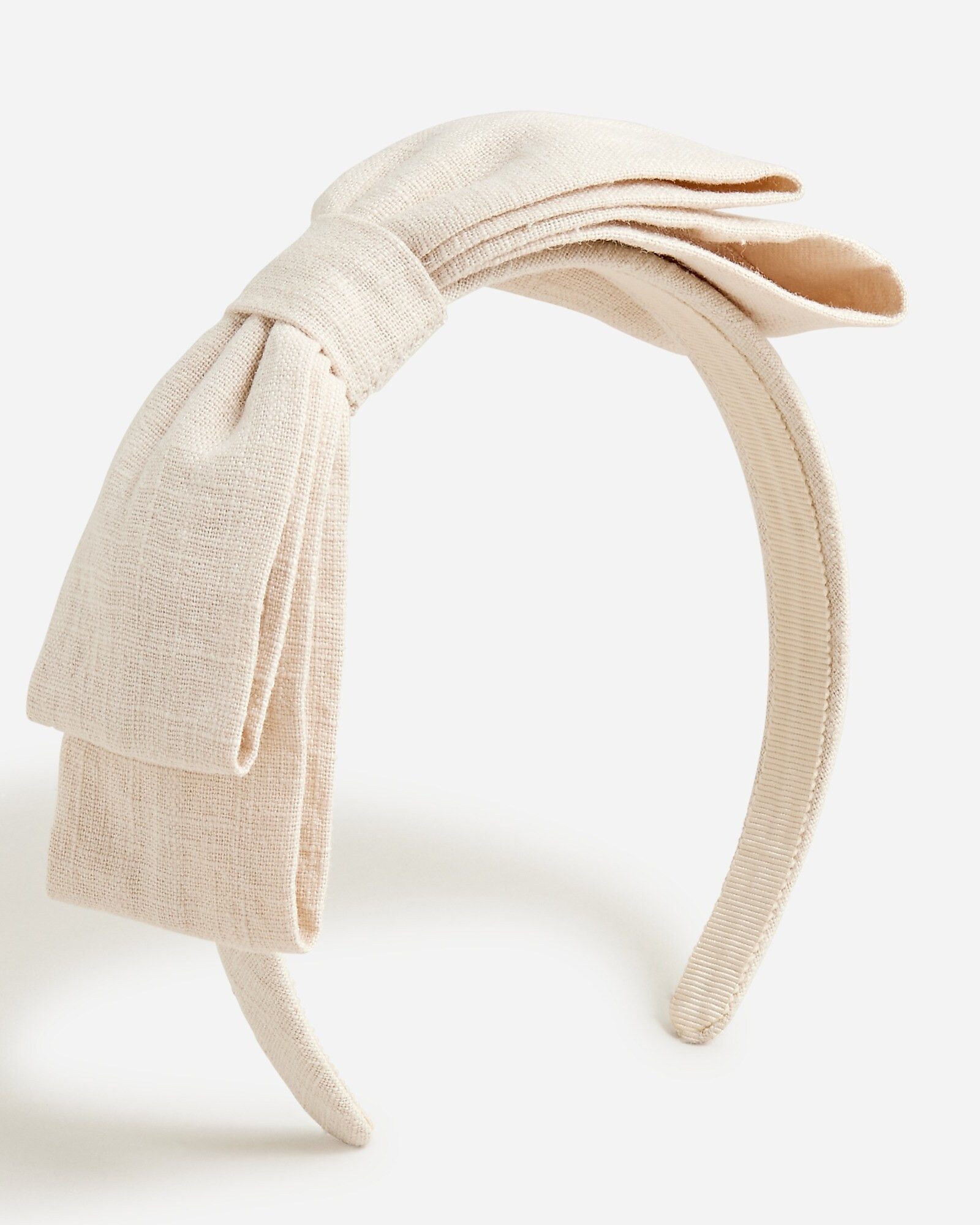 Linen-blend bow headband | J.Crew US