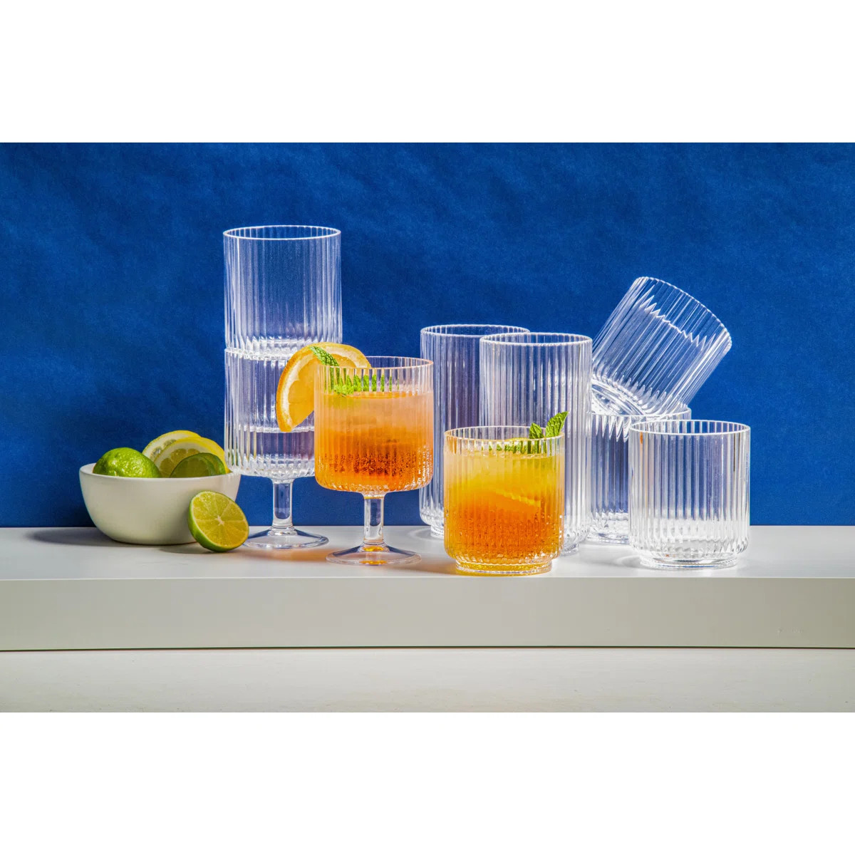 Laya Fluted Acrylic Drinking Glass (Set of 6) | Wayfair North America
