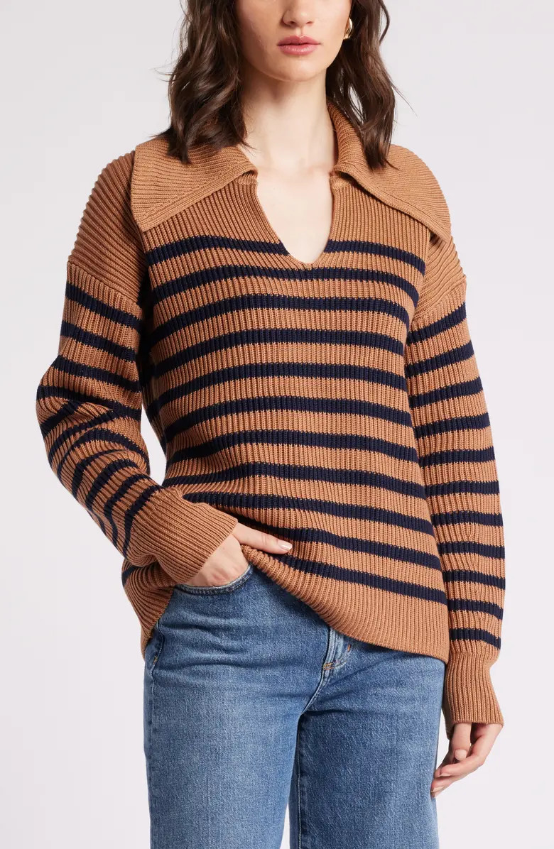 Stripe Long Sleeve Cotton Sweater | Nordstrom
