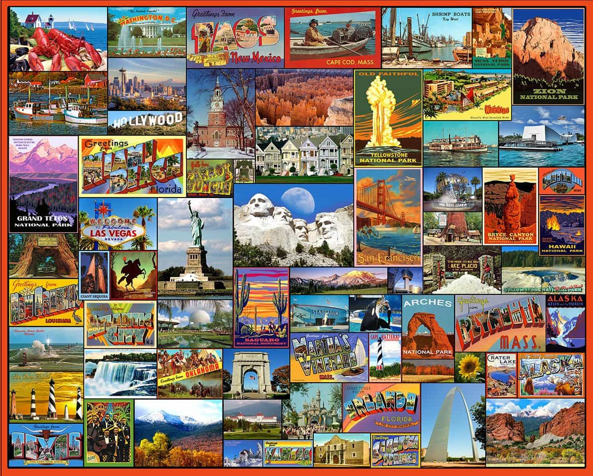 1000 Piece Puzzle - Best Places in America | White Mountain Puzzles