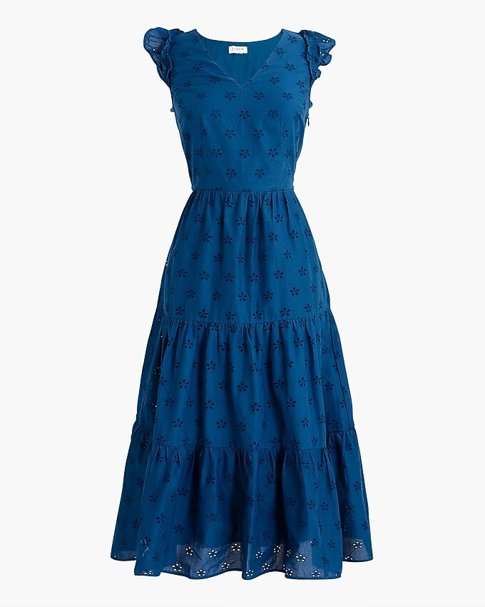Cotton eyelet midi dress | J.Crew Factory