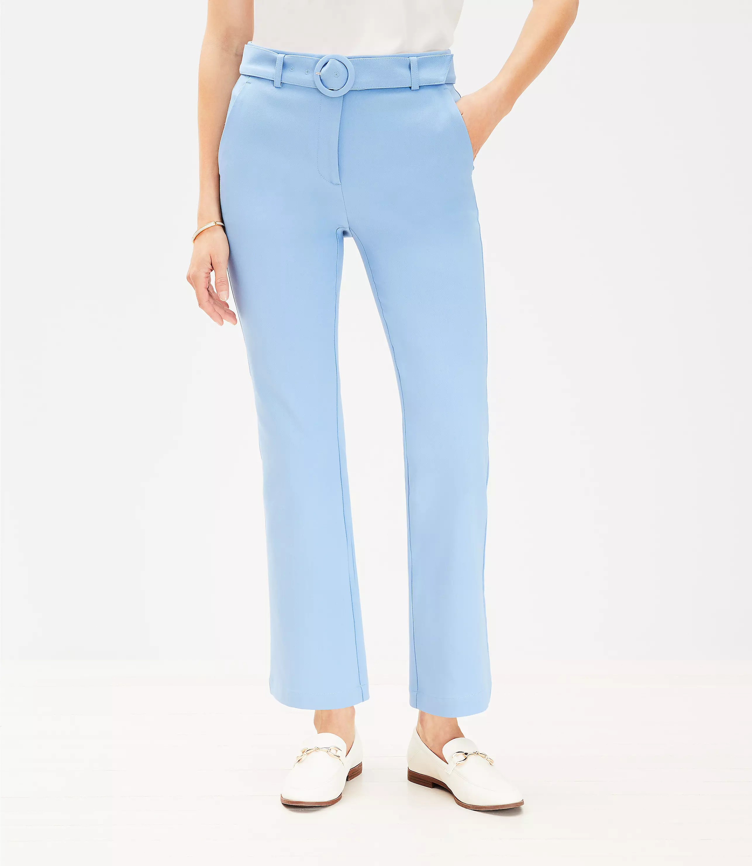 Belted Sutton Kick Crop Pants | LOFT