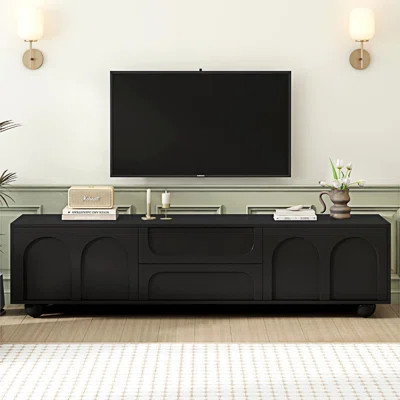 TV Stand Media Console With Arched Doors And Drawers | Wayfair North America