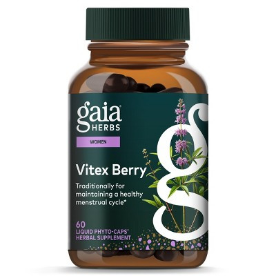 Gaia Herbs Vitex Berry- Traditionally Used to Support Hormone Balance for Women & Healthy Menstrual Cycle*- 60 Vegan Liquid Phyto-Caps (30 Servings) | Target