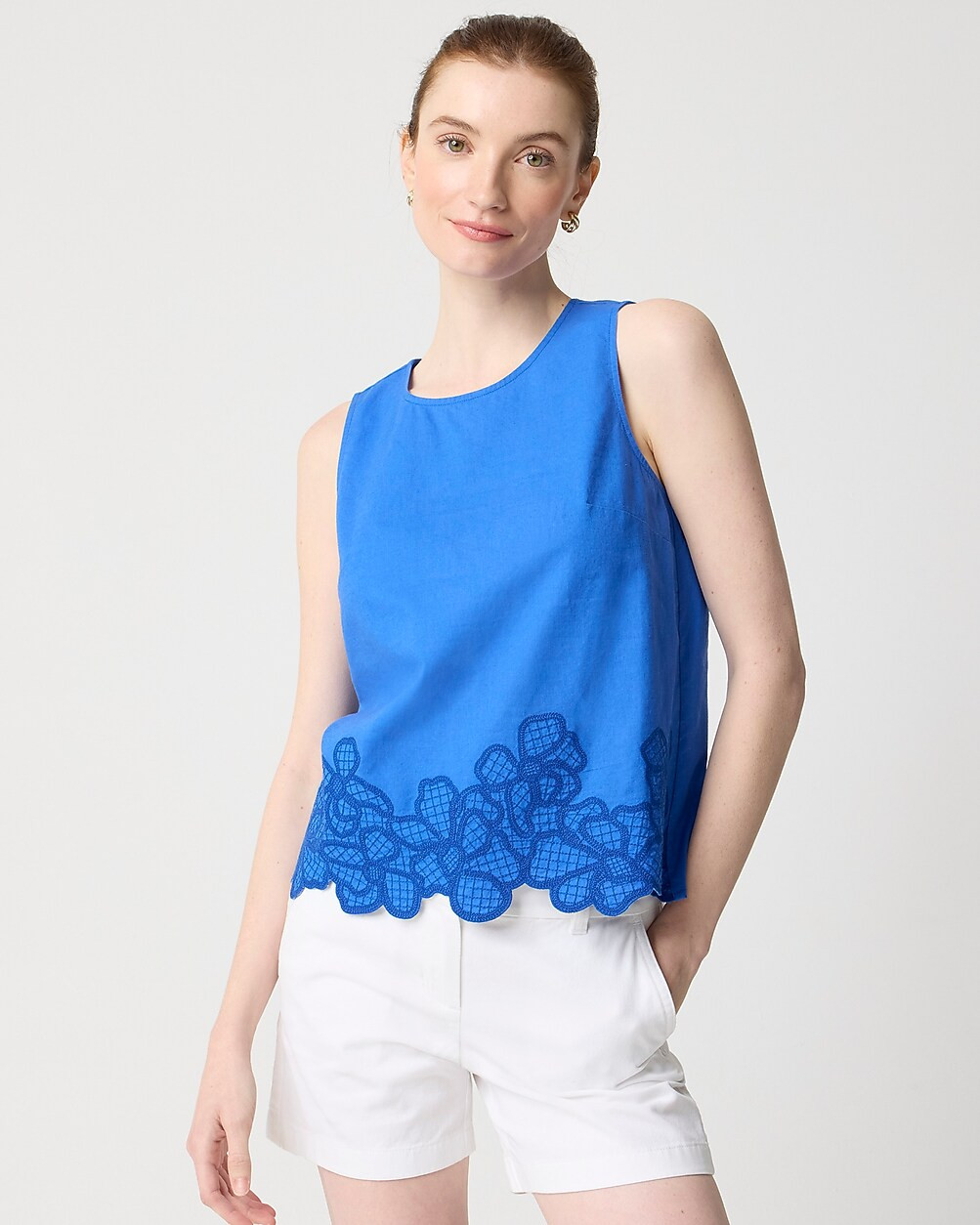 Embroidered-trim shell | J.Crew Factory