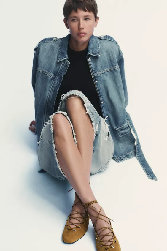 SUEDE TIED SLINGBACK SHOES | Zara US