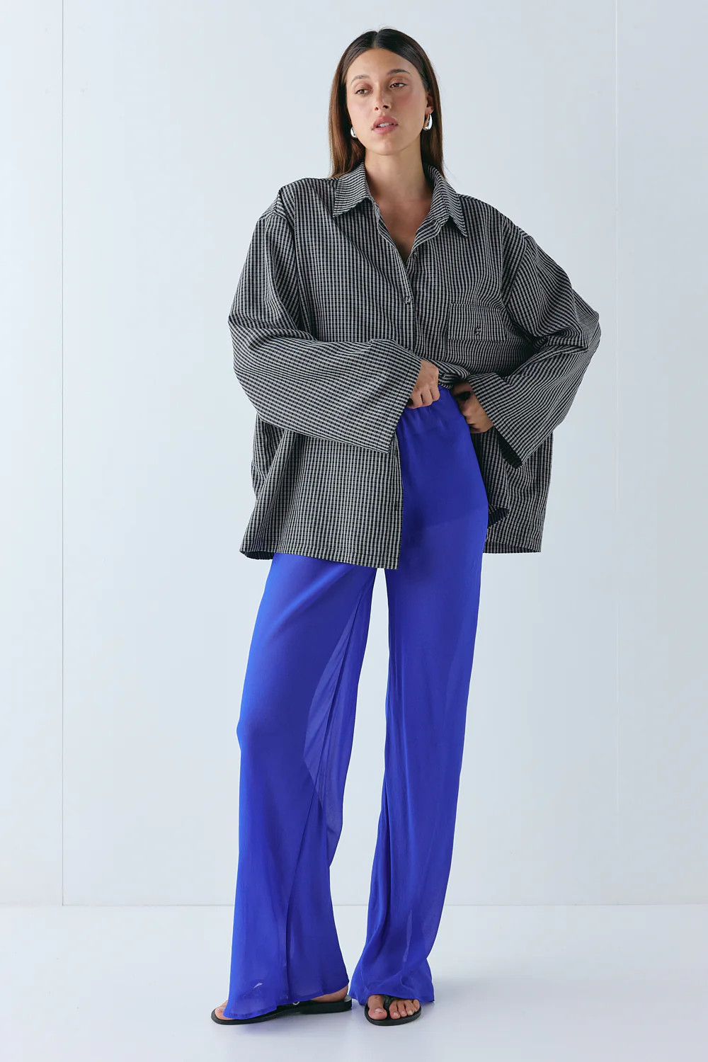 Remi Sheer Pants Cobalt | VRG Grl