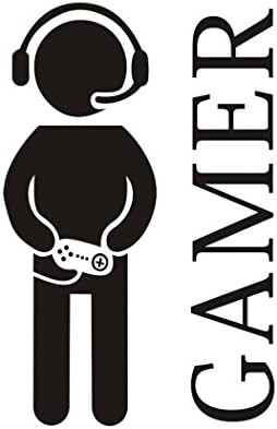 Gamer with Controller Wall Decal, Game Boy Decal Wall Sticker, Vinyl Art Design Sticker Wall for ... | Amazon (US)