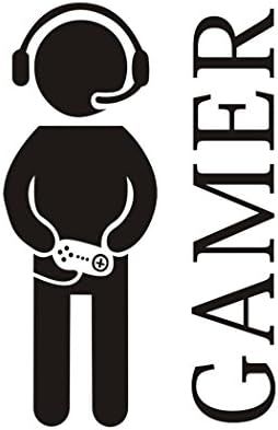 Gamer with Controller Wall Decal, Game Boy Decal Wall Sticker, Vinyl Art Design Sticker Wall for ... | Amazon (US)
