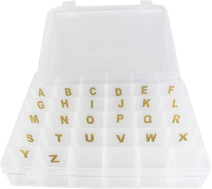 36 Grid Plastic Organizer Container Box with Adjustable dividers,Great for Your Letter Board with... | Amazon (US)