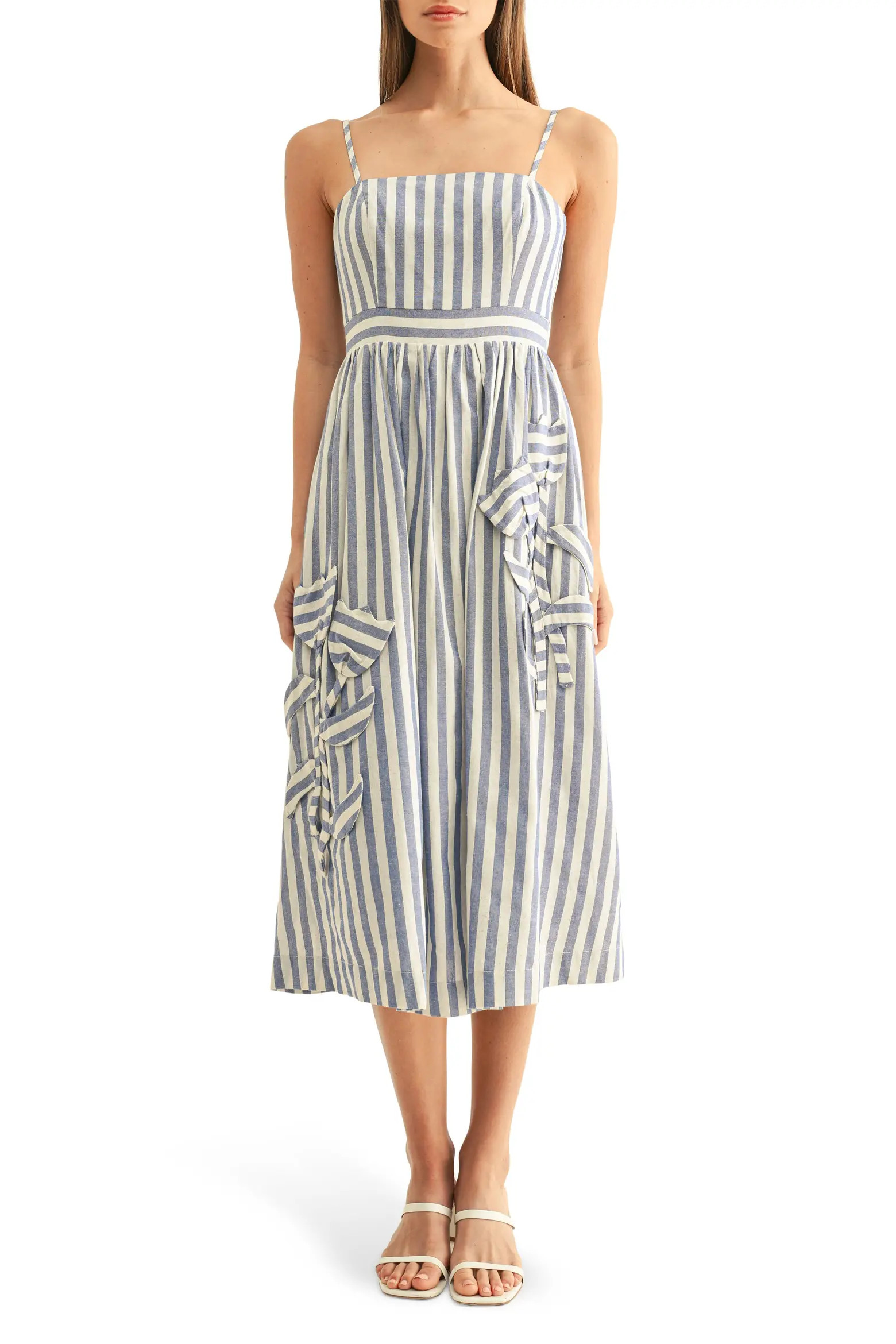 Emillia Stripe Floral Appliqué Cotton Midi Sundress (Women) | Nordstrom | Nordstrom