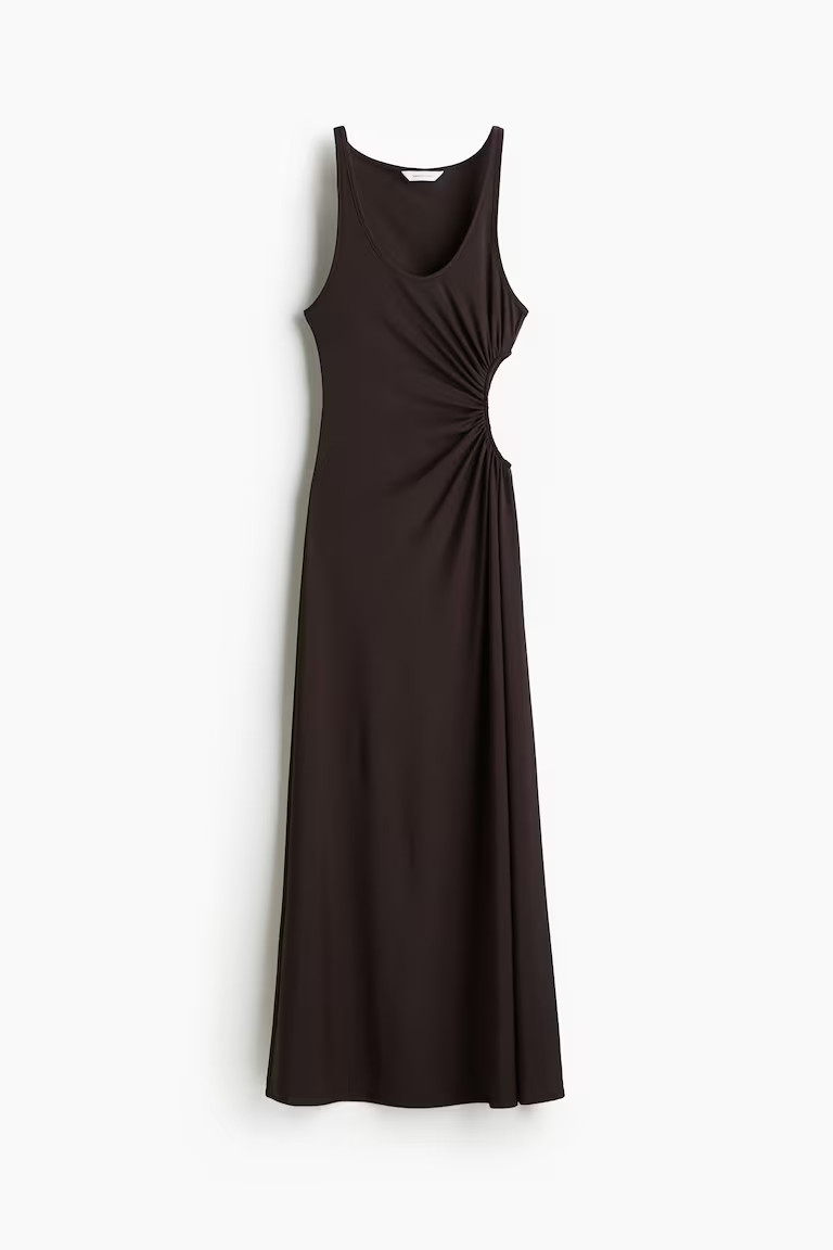 H & M - Robe découpée à effet drapé - Chocolat | H&M (FR, IT, ES, PT, BE)