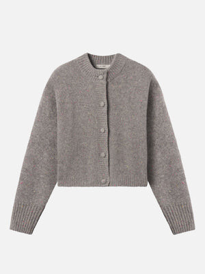 The Cashmere Fleck Cardi -- Silver | Frame Denim