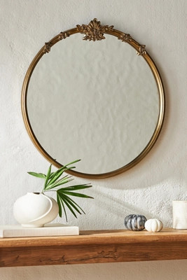 Cecilia Floral Emblem Round Wall Mirror | Anthropologie (US)