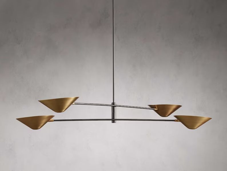 1950's Mid Century Antique 4 Light Mid Century Modern Raw Brass Pendant Sputnik chandelier light ... | Etsy (CAD)
