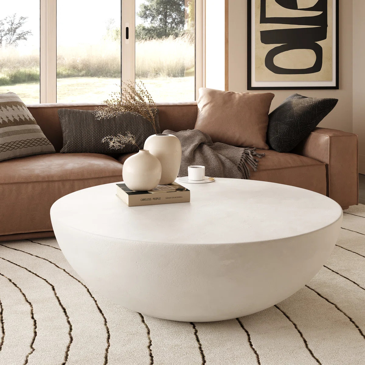 Lensey Concrete Round Coffee Table | Wayfair North America