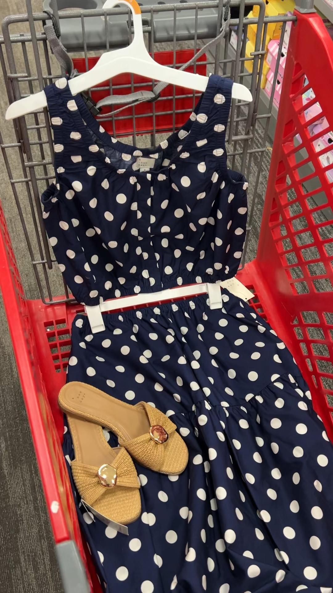 Polka dot top and matching midi skirt set at Target, top is not cropped 🙌 Super cute, dress up or down, wear together or mix and match! #targetstyle