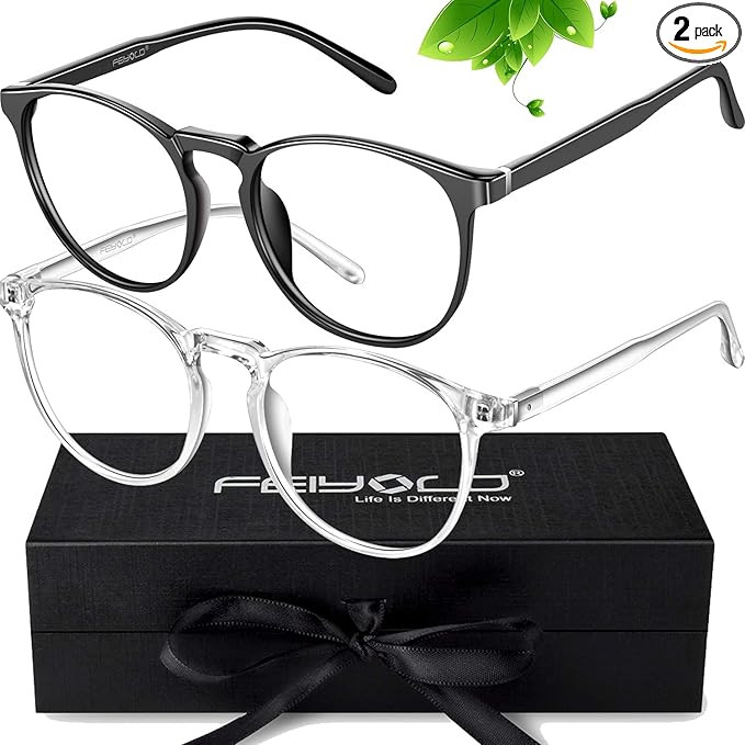 FEIYOLD Blue Light Blocking Glasses Women/Men,Retro Round Anti Eyestrain Computer Gaming Glasses(... | Amazon (US)