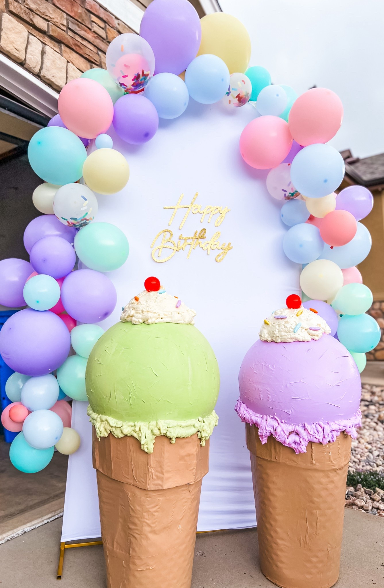 This DIY balloon arch was easy to assemble! I couldn’t figure out the sprinkle balloons, but I liked how it came out! Backdrop and birthday letters came from Amazon. DIY ice cream materials are linked as a collection of videos on my main page! 


#LTKParties #LTKFindsUnder100 #LTKKids