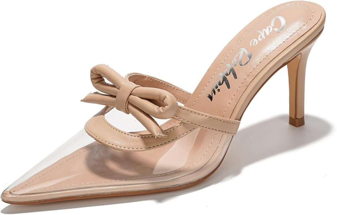 Hanny Elegant Bow Kitten Heels - Classy Women's Mules | Amazon (US)
