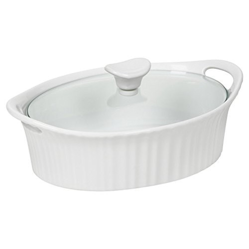 Corningware French White III Oval Casserole with Glass Cover, 1.5-Quart | Amazon (US)